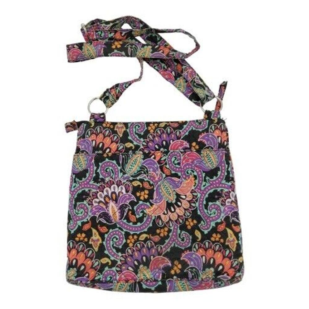 Waverly Inspirations Quilted Cotton Hipster Crossbody Shoulder Bag Floral Purse